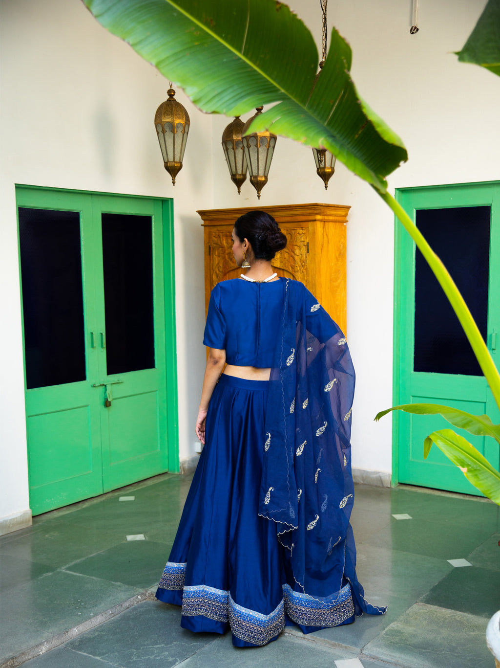 1082 Deepika Padukone's deep blue bridal lehenga – Shama's Collection